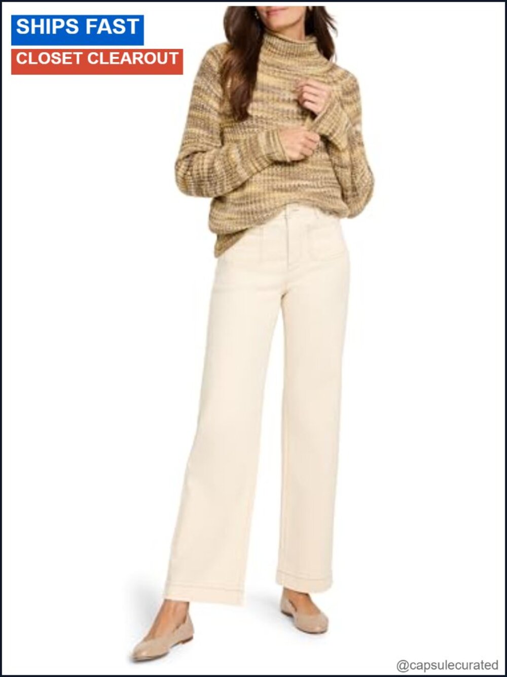 Turtleneck Pullover Sweater Long Sleeve Cotton Acrylic Blend